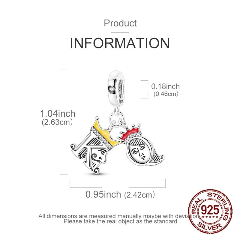 King And Queen Charms Copper Dangle Pendant Fit Bangle Bracelet Necklace Diy Jewelry