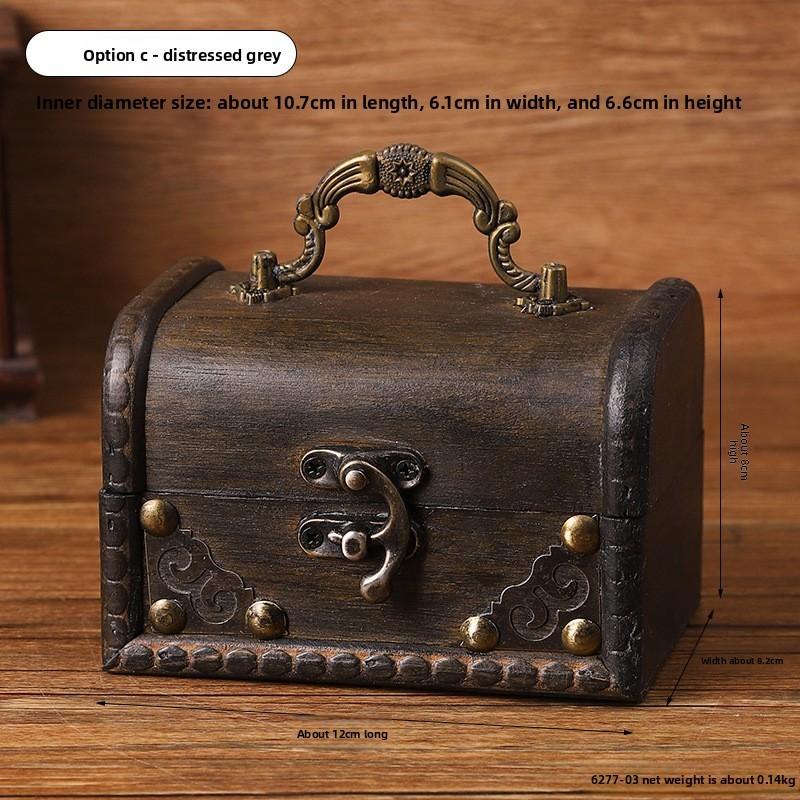 Vintage Holzaufbewahrungsbox mit Deckel für Schmuck und Accessoires Home Office Organisation