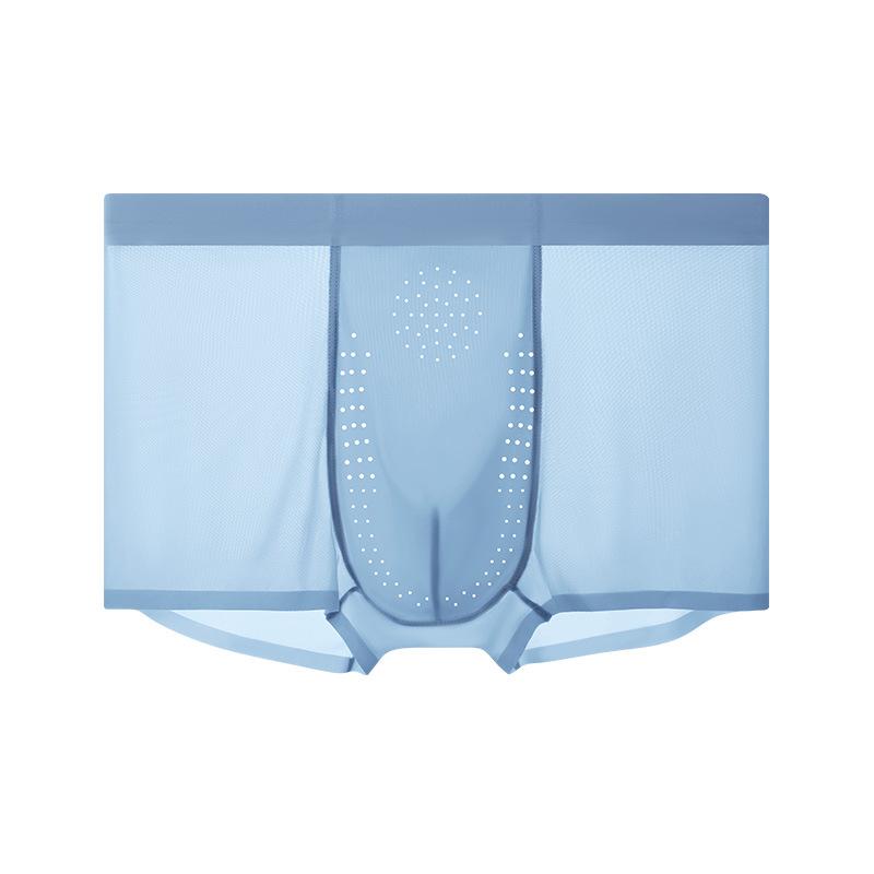 Large Size Men's Summer Silk Anti Bacterial Crotch Breathable Flat Front Underwear
