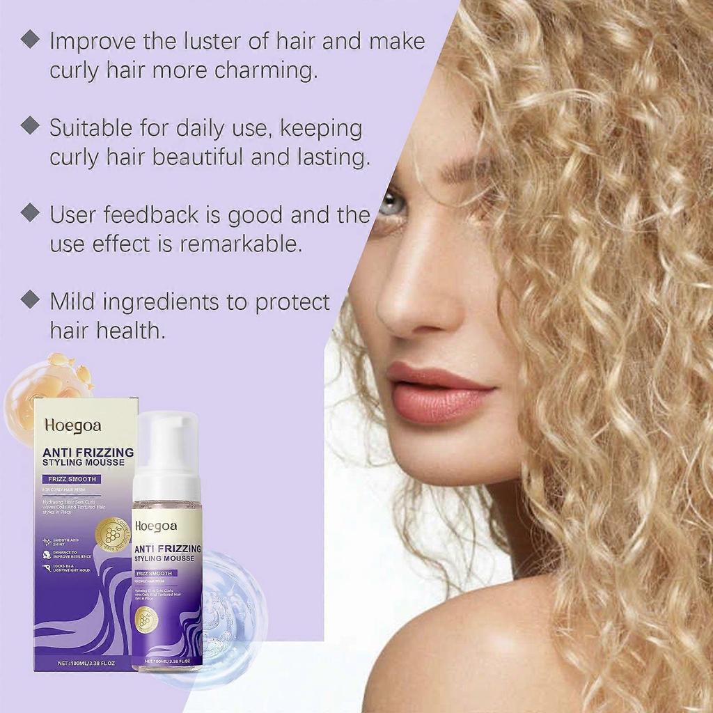 Trasforma i tuoi ricci con la Mousse Volumizzante Schiuma Nutriente, Illuminante e Non Grassa per Capelli Morbidi, Elastici e Senza Crespo 100ml
