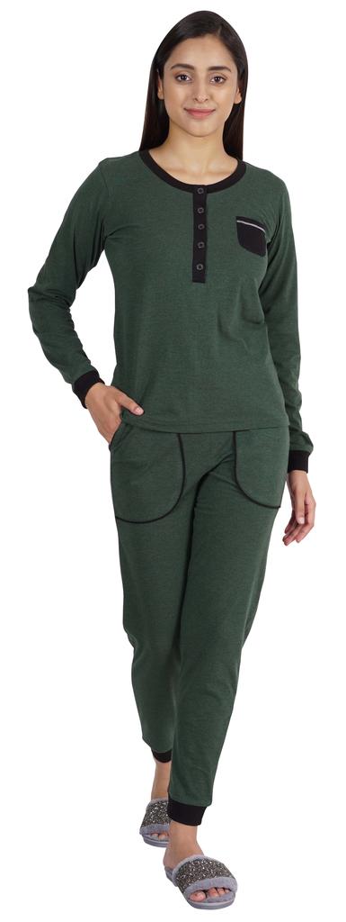 Inkmeso Womens Nightwear Pajamas Set Sleepwear Long Sleeve Top With Pant