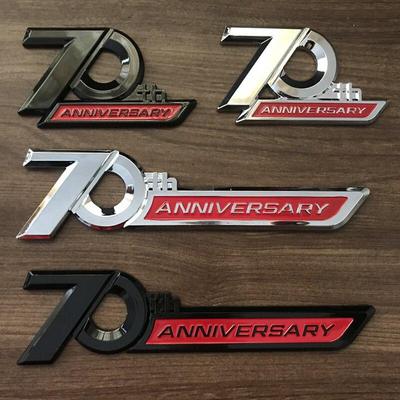 For Toyota Land Cruiser LC120 LC150 LC200 LC300 2pcs/lot 70th Anniversary 3D Chrome Side Emblem Trunk Badge Sticker Decoration