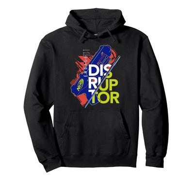 Nerf Engage Disruptor Retro Vintage Text Stack Hoodie