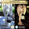 Solar Fairy Wings Statue Lamp Waterproof Angel Ornament Light Auto On & Off Fairy Figurine Decor Lamp for Outdoor Garden Decor