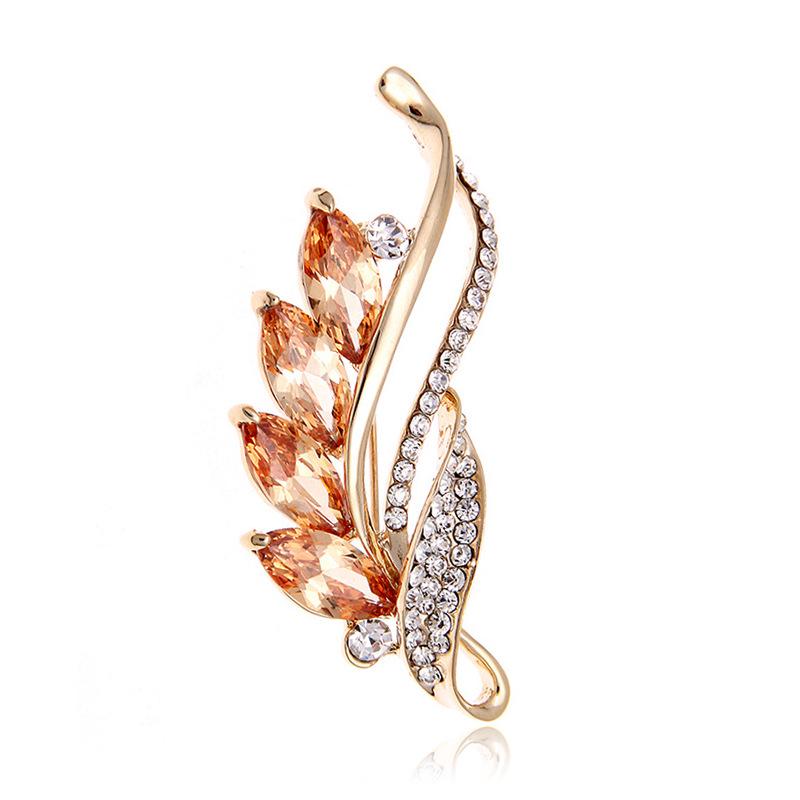 Diamond-Encrusted Brooch Female Flower Anti-Light Pin Temperament Zircon Brooch Dress With Accessories