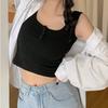 Sexy pure desire button design slim and thin sling vest basic fashion versatile niche ins top women