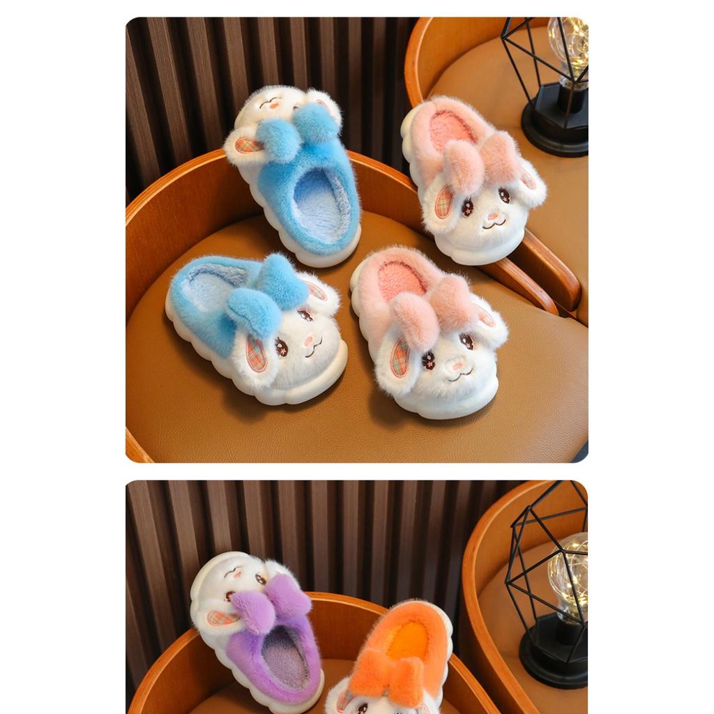 Children's Slippers for Women, Winter Women, Boys, Rabbits, Cute Soft Soled Warm Home, Anti Slip Baby Fur Shoes