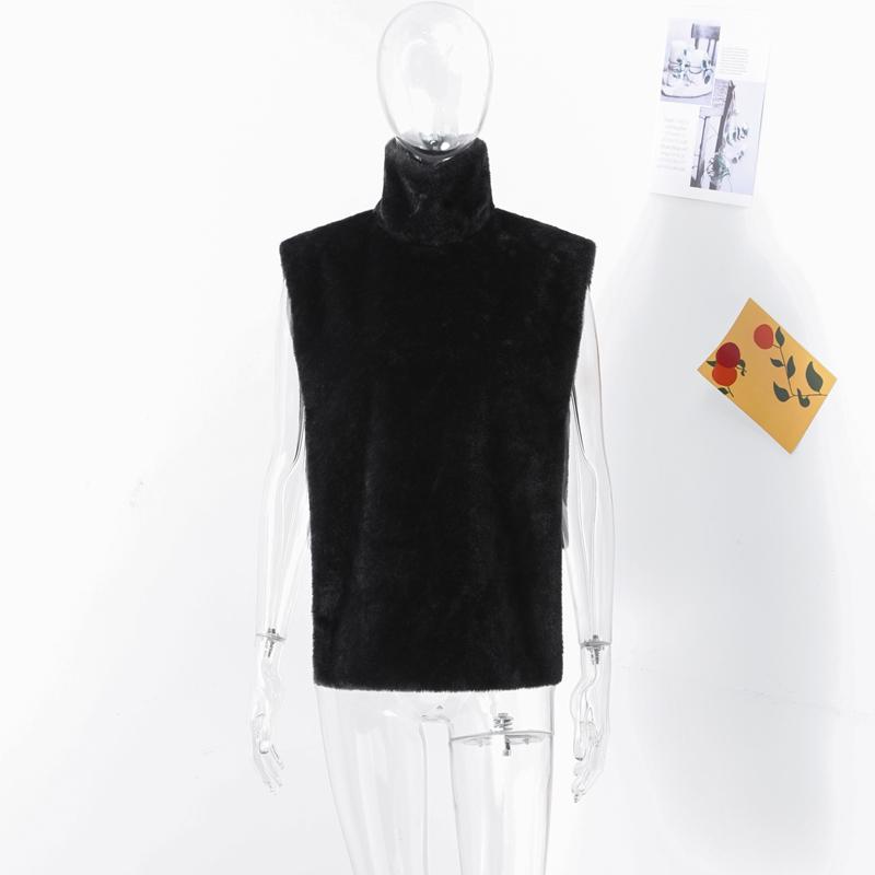 Dolcevita Pelliccia Pelliccia Senzamaniche Gilet Moda Donna Caldo Ispessito Gilet 2025 Signora Lussi Nuovo Primavera Street Party Capispalla