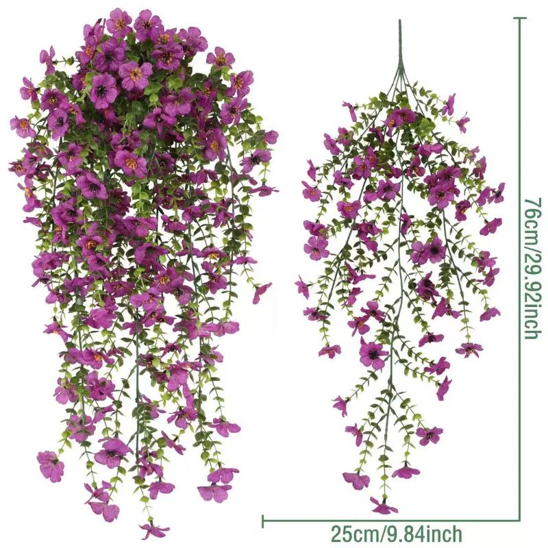 2Pcs Plastic Eucalyptus Fake Plant Decor Daisy Artificial Flowers Hanging Vines For Wedding Arch Home Garden Wall Decoration