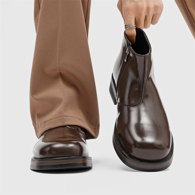 Men's Autumn and Winter Leather Shoes Designer Luxury Style Office or Work Outdoor Street 38-46 Quality Short Boots