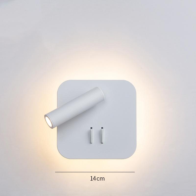 Bedroom Beside Wall Lamp LED Wall Light With Switch Reading Light Adjustable Lighting Angle Iron+Aluminum+ Acrylic AC90-260V