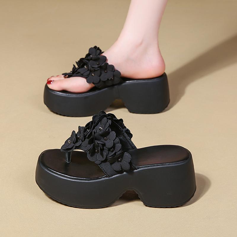 Fashion High Heels Women Slippers Clip Toe Flower Shoes Fashion Woman Heeled Sandals 2025 SummerDress Designer Pumps Mujer Zapatillas