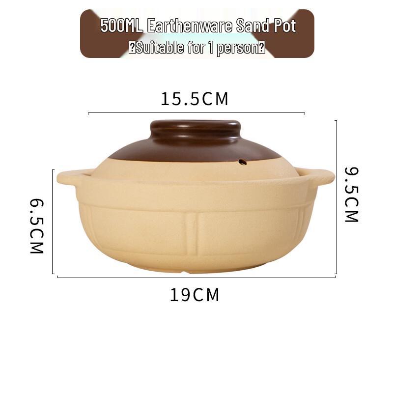 GOWKE Ceramic Clay Casserole Pot for Stovetop Cooking