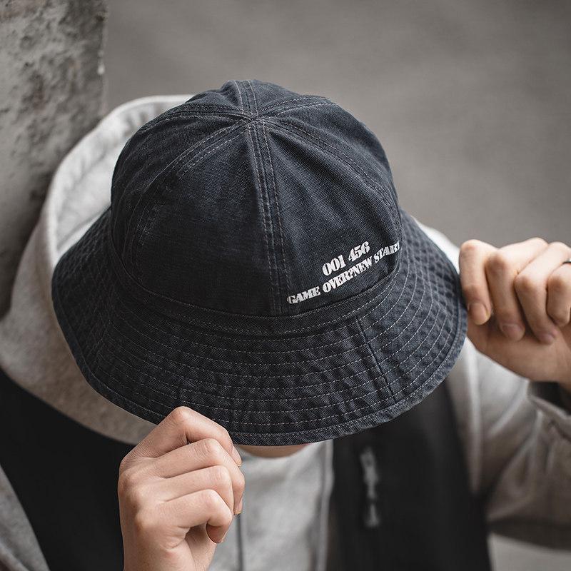 MRA Men's Japanese Stone-Washed Distressed Fisherman Hat for Large Heads - Enhances Face Slimness, Sun Protective Bucket Hat