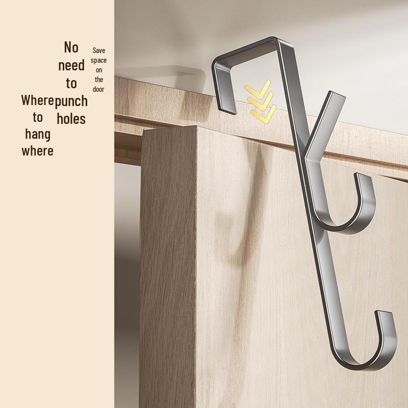 Carbon Steel Over-the-Door Coat and Bag Hook Rack
