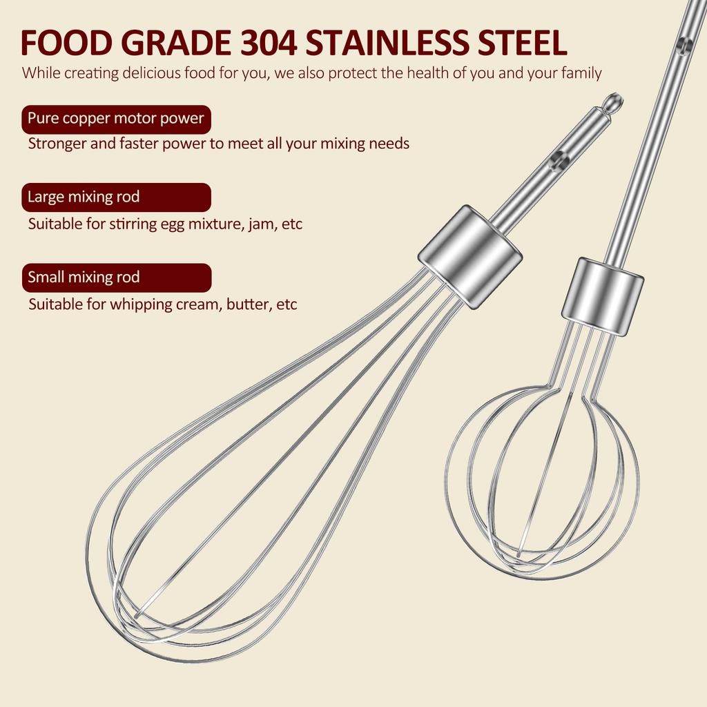 Handheld Electric Mixer 3-Speeds Coffee Milk Drink Foamer USB Rechargeable Cordless Whisk Kitchen Baking Egg Batter Butter Mixer