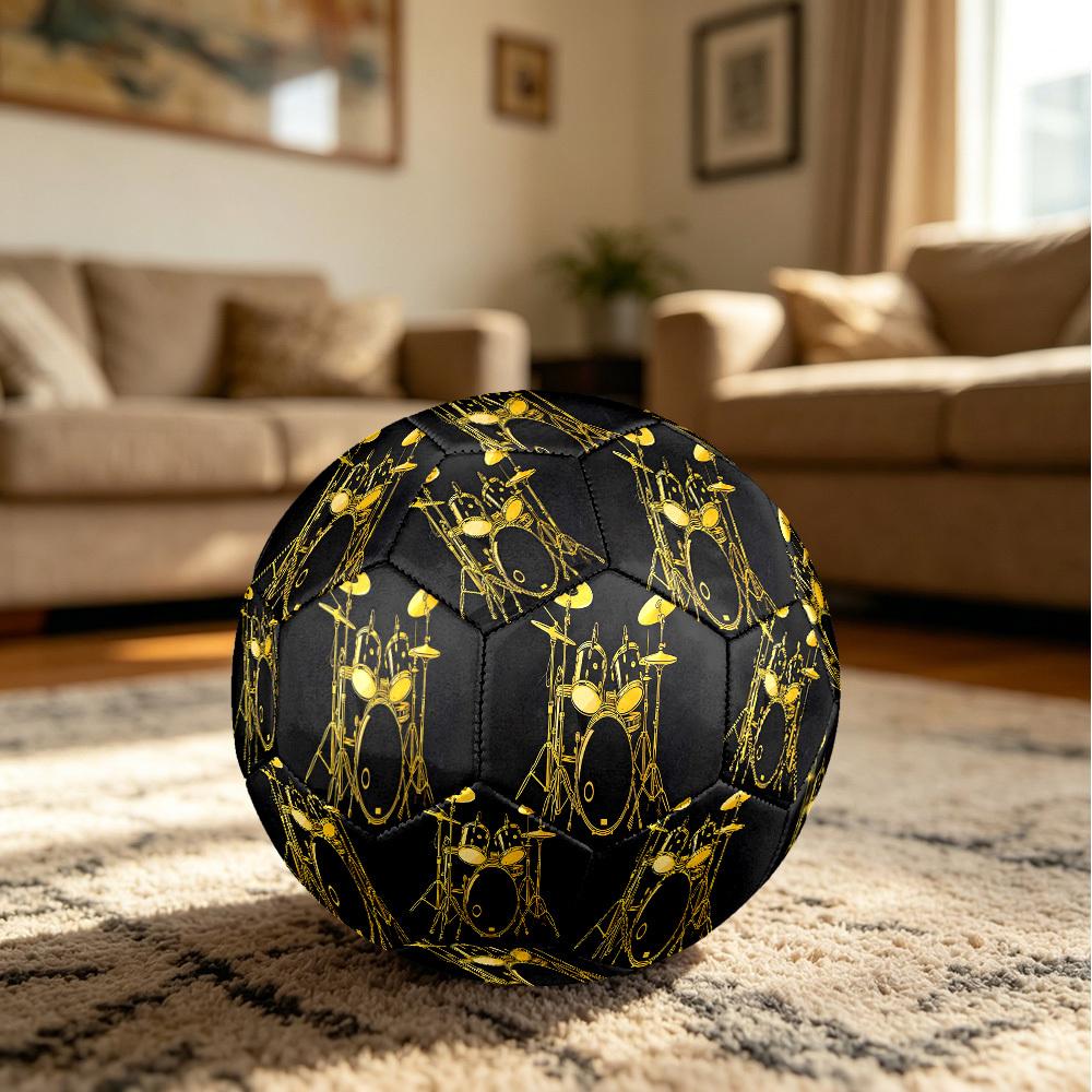1pc Golden Drum Set Size 5 Soccer Ball Professional Match Training Football Indoor &Outdoor Sports Ball Lightweight Durable c6579