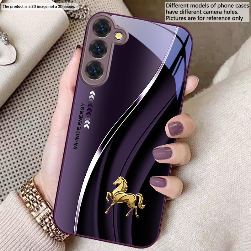 

Золотой скачущий конь Хорошо Для Samsung S26 S22 S8 S9 10 S20 Ultra S21 Pro S22 Plus S23 FE S24Ultra S25 Edge S24+ Стеклянный чехол для телефона Galaxy S26