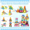 HIWO Magnetic Tiles 64PCS, Transparent Color 7.5 Cm (STEM Building Blocks)