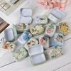 Mini Flower Tin Trinket Jewelry Organizer Storage Box Decorative Boxes Small Metal Tins with Hinged Lids Portable Box Containers