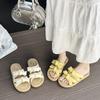 French platform slippers women's outer wear 2025 summer new with skirt versatile fairy style bow word sandals