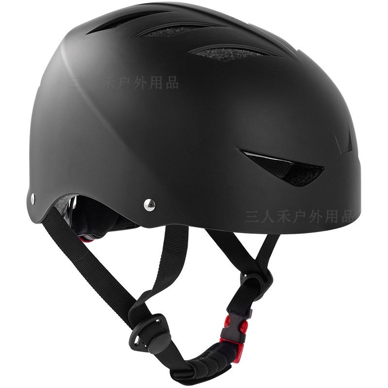 

New children s bicycle climbing helmet, scooter skating balance bike roller skating adult skateboard helmet Black S size (49-52cm)