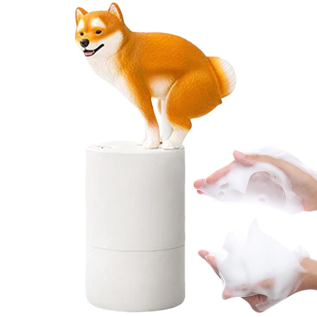 Cute Dog Automatic Sensing Foam Soap Dispense Dog Auto Foaming Soap Dispenser Touchless Battery Operated Bathroom Accessories