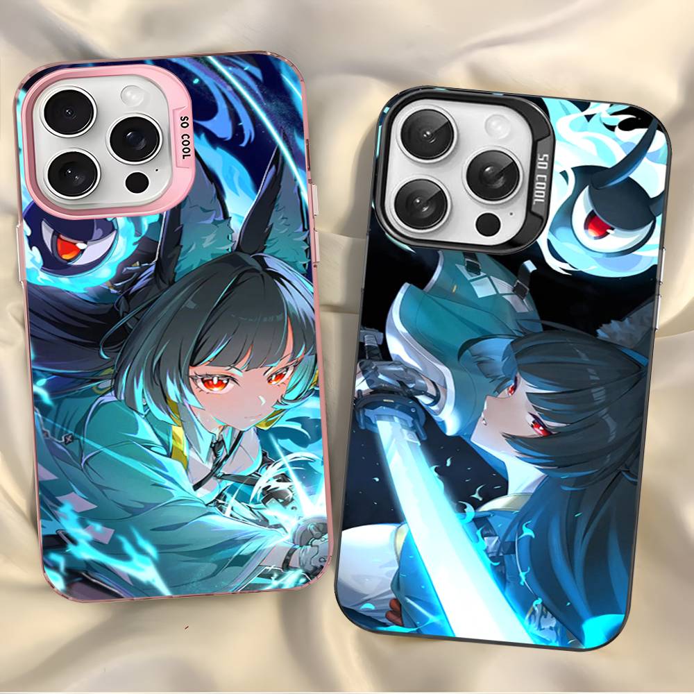 Hoshimi Miyabi ZZZ Phone Case For IPhone 17 16 15 14 13 12 11 Pro Max Plus Color Silver Cover