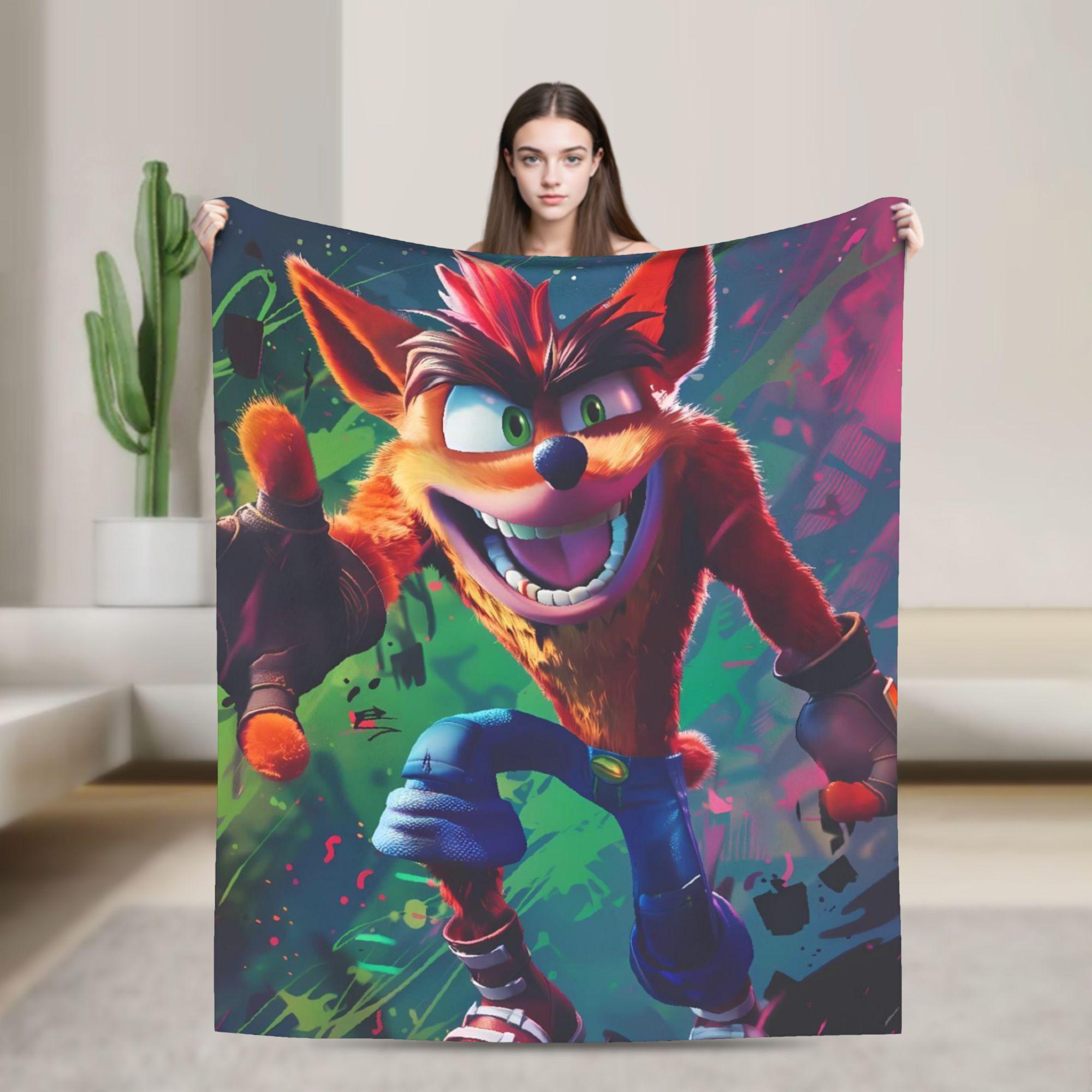 

Crashs Bandicoots Blankets Soft Fluffy Plush Throw Blanket For Children Bedroom Flannel Bedspread Bed Cover 75x90cm