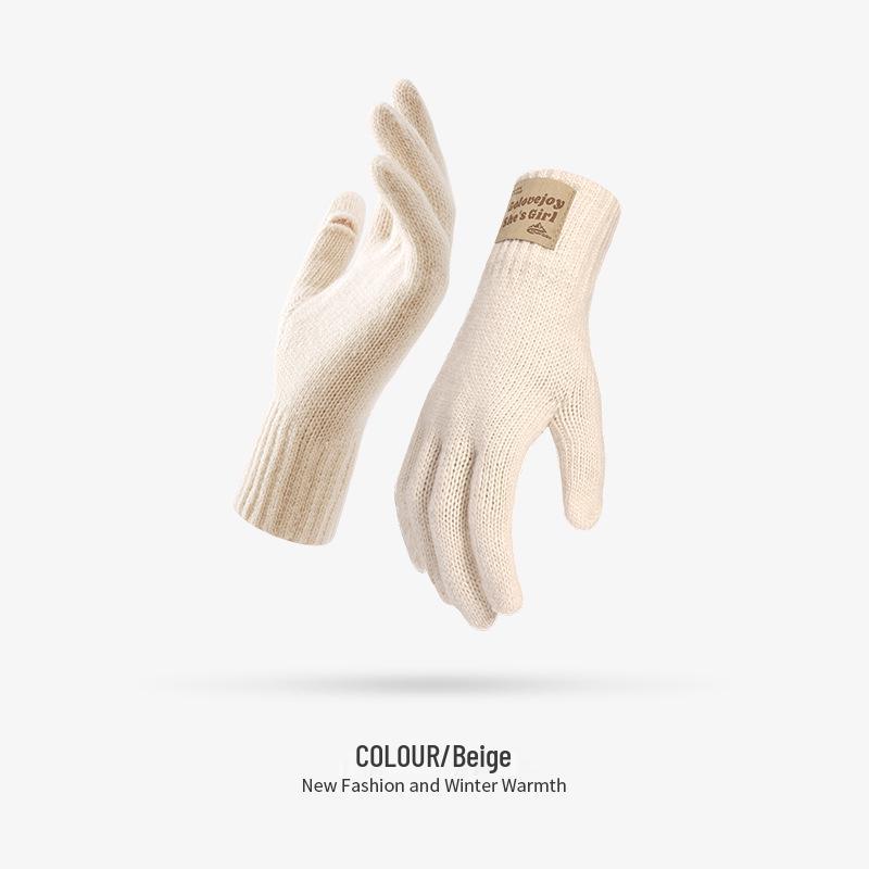 DZ149 Winter Knit Wool Gloves: Windproof Flip-Finger Touchscreen Gloves for Outdoor Cycling and Sports.