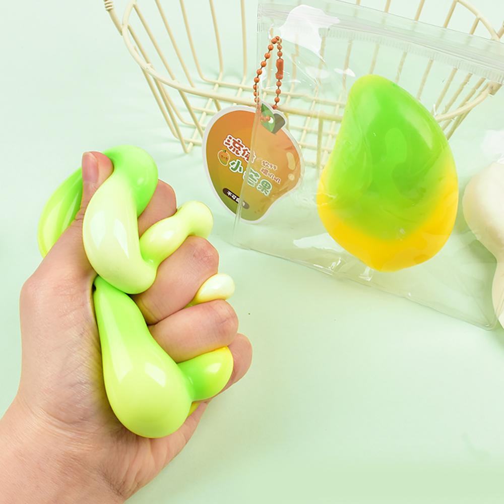1pc Decompression Fluid Mango Soft Pinch to Relieve Office Stress and Tension Decompression Slow Rebound Simulation Fruit Toy.