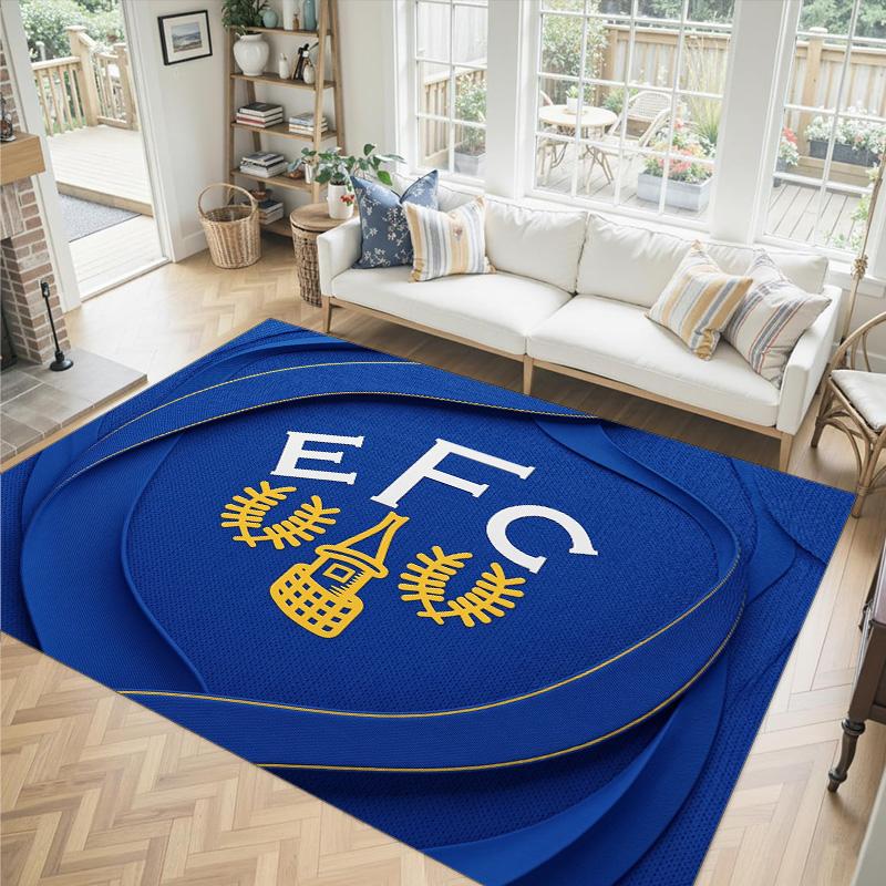 Everton Football Design Crystal Velvet Carpet Cozy Non?Slip Printed Rug For Bedroom Living Room Entrance