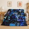 3D Billie Eilish Singer Star Flannel Blanket Soft Warm Throw Blanket for Bedroom Living Room Bed Travel Camping Picnic Gift