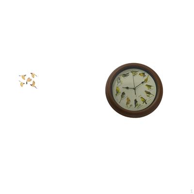Wooden Bird Wall Art Hanging Ornament And Singing Clock Elegant Sturdy Round Birdsong