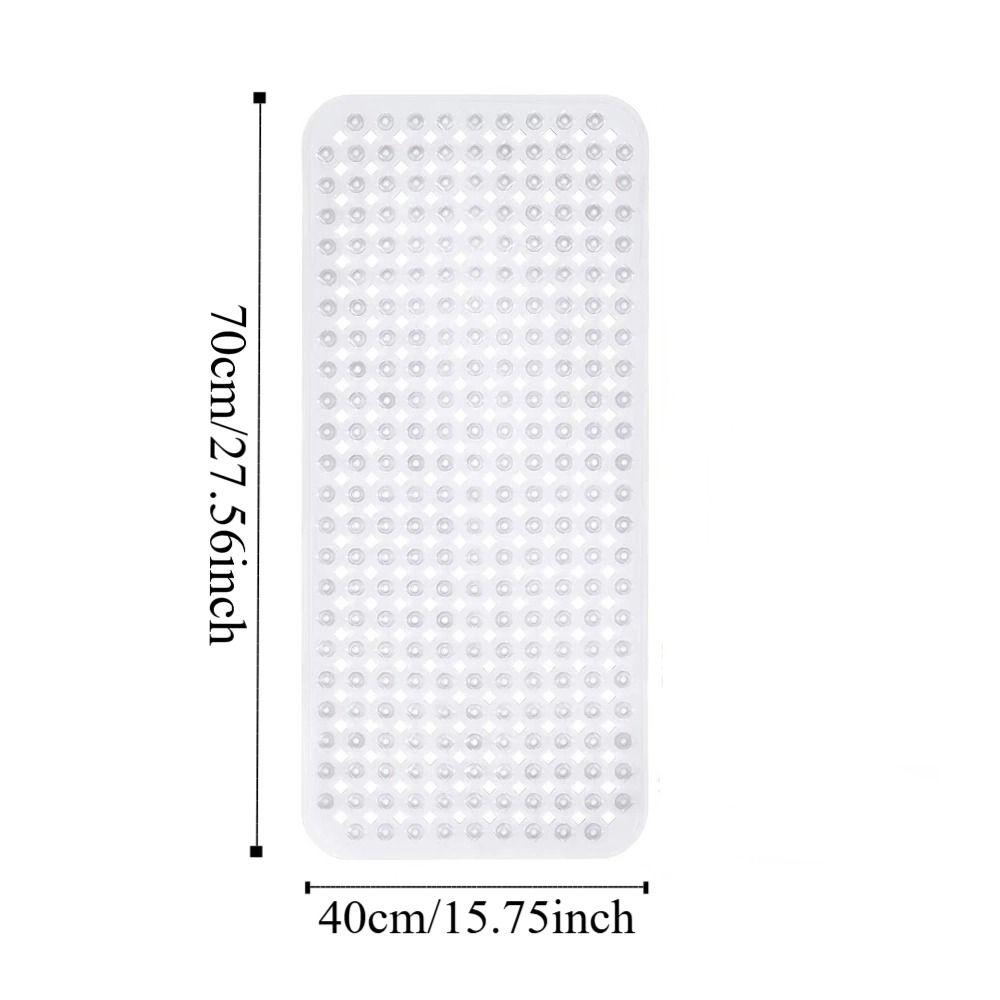 New 70x40cm Extended Bathtub Mat PVC Material Suction Cup Anti-slip Mat Water-Resistant Foldable Bathroom Mat Bathroom Use
