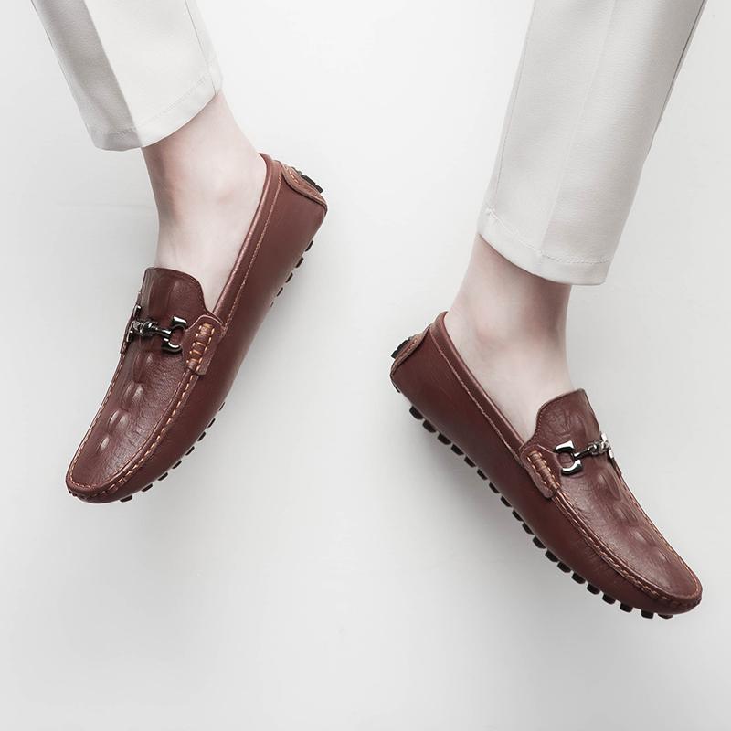 Fashion Man Shoes Leather Genuine Spring Mens Moccasin Shoes Fashion Leather Loafer Shoes Men Luxury Big Size 37-45 Male Casual Footwear