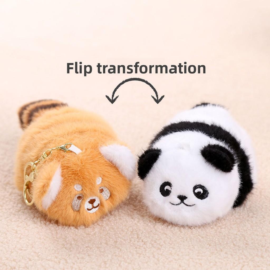 Reversible Panda Plush Toy Keyring With Short Plush Material For Giftgiving