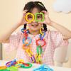 35/70PCS Multicolor Geometric Linking Chains Multi-function Chain Buckle Ring  Kids Toy