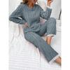 Autumn Winter Pajama Set for Women's Velvet Warm Casual Thick Tops and Long Trousers Set Home Wear Sleepwear Loungewear