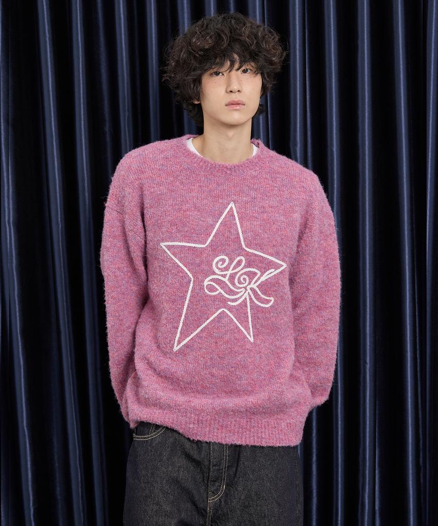 WAIKEI Star Line Boucle Knit Pink