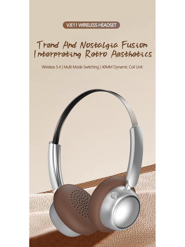 2026 High-Quality Retro Metal Bluetooth 5.4 Headband Headphones