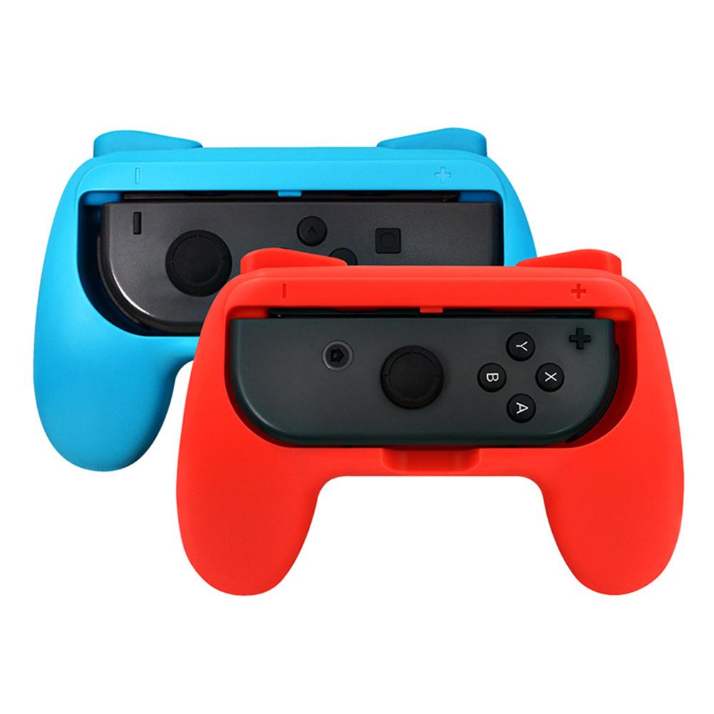 Ergonomic Games Handle Grips Antiwear Controller Protective Cover Replacement Gamepad Accessory(Red Blue 2pcs )
