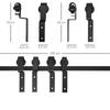 Sliding Door Hardware Kit, 200 cm, Carbon Steel, 2 Wooden Doors, Black