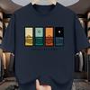 100% Pure Cotton Men's Casual Loose Fashion Letter Pattern Print Breathable Sports Short Sleeved Round Neck T-shirt Top