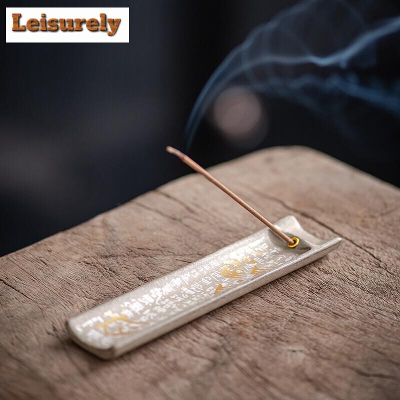 Chinese Style Guanzi Text Incense Holder Ancient Wire Incense Burner Ceramic Incense Vessel  Accessories Decorative Ornaments