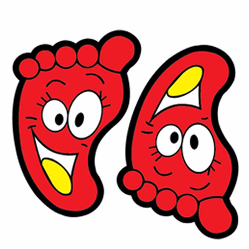 Piccoli piedi per adesivo Camera dei bambini Bagno Impermeabile Volto sorridente Adesivo per pavimento con impronte di bambini