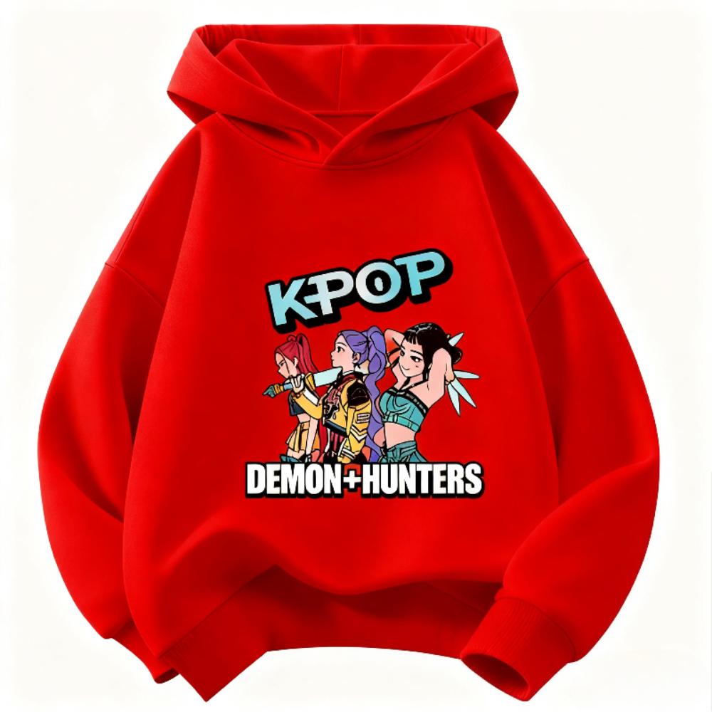 Kpop Devil Hunter Kinder-Hoodie, Herbst/Winter Warmer Hoodie, Modische Kleidung für Jungen und Mädchen, Devil Hunter Mädchenkleidung