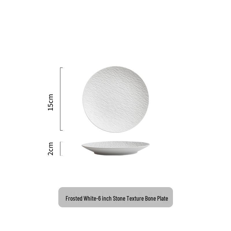 Black and White Ceramic Food-Grade Shallow Plate - Luxury Style for Meals and Breakfasts