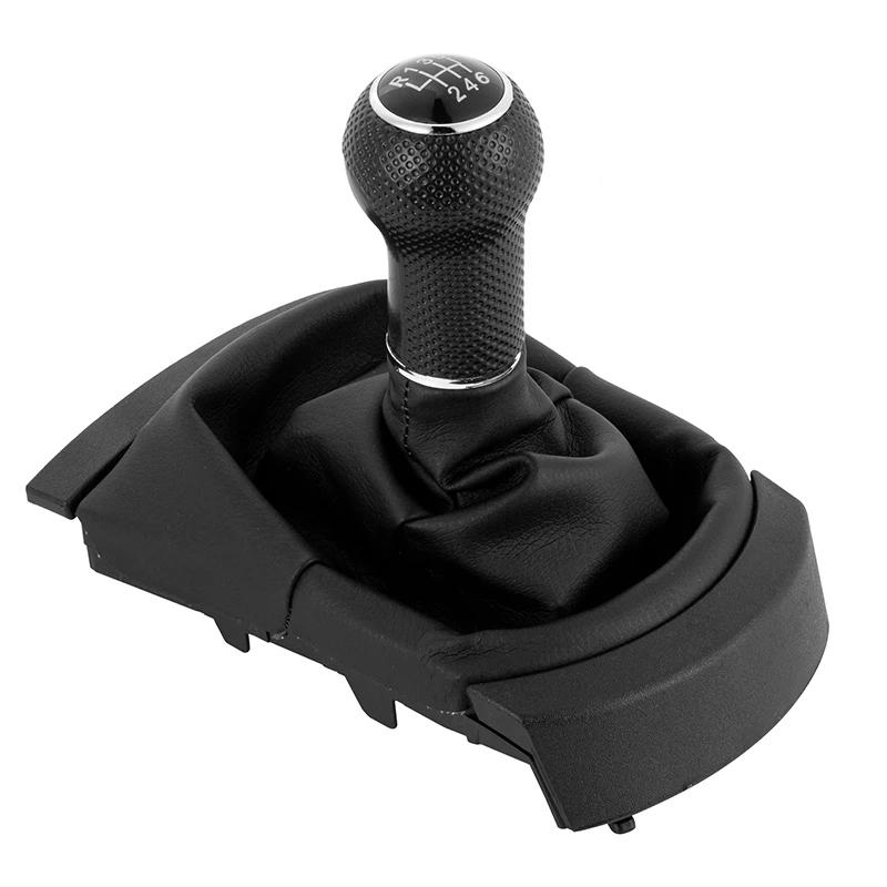 6/5 Speed Car-Styling Gear Stick Shift Knob For Seat Ibiza 2002 2003 2005 2004 2006 2007 2008 New  Leather Boot Car Accessories 6 Speed Black