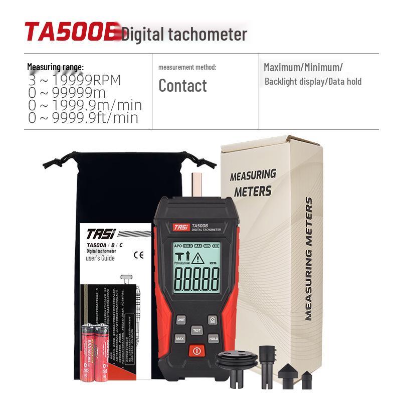 Tean Laser Tachometer TA500C: Digital Display Contact Speed and Line Speed Meter